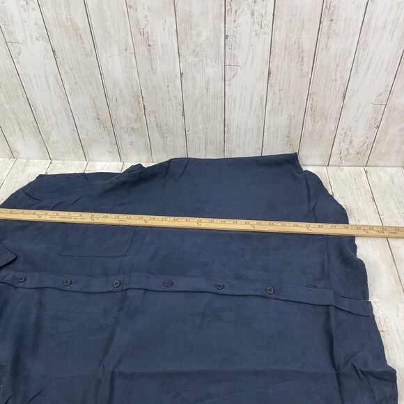 Woman Within Shirt 1X Faux Suede Button Up Shirt Long Sleeve Collared Na… - Picture 7 of 8